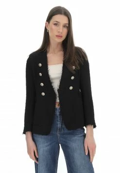 EKS Giacca Donna èks Lavorata Con Bottoni Applicati E Bordi Sfrangiati