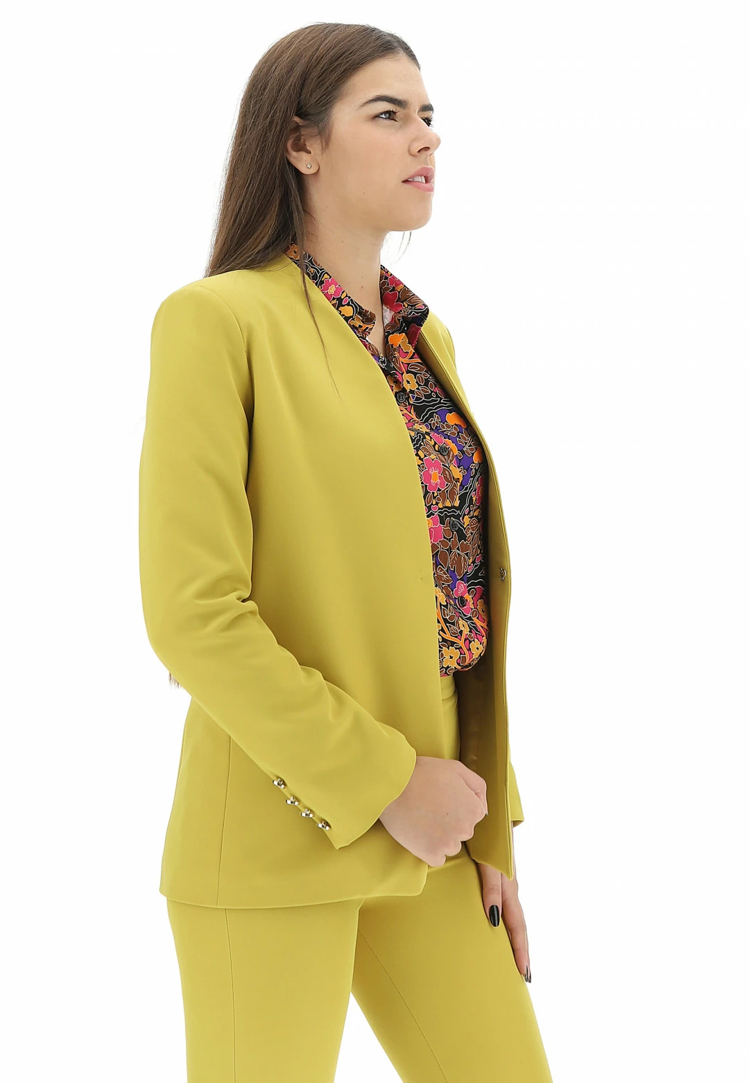 Giacca Aperta Con Gancetto E Spalline Eks Tinta Unita - immagine 6