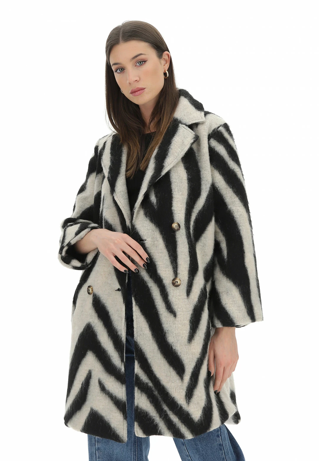 Cappotto Doppiopetto Zebrato Age Donna