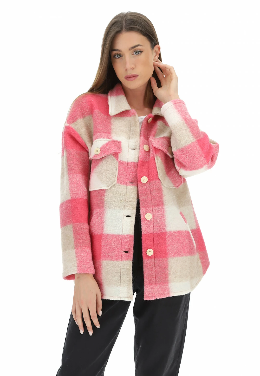 Giacca Camicia Lana Cotta Eks - immagine 7