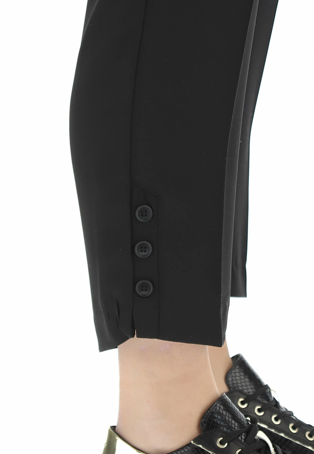 BE BLUE ENEMY Pantalone Fluido Blue Enemy Con Bottoni Decorativi - immagine 4