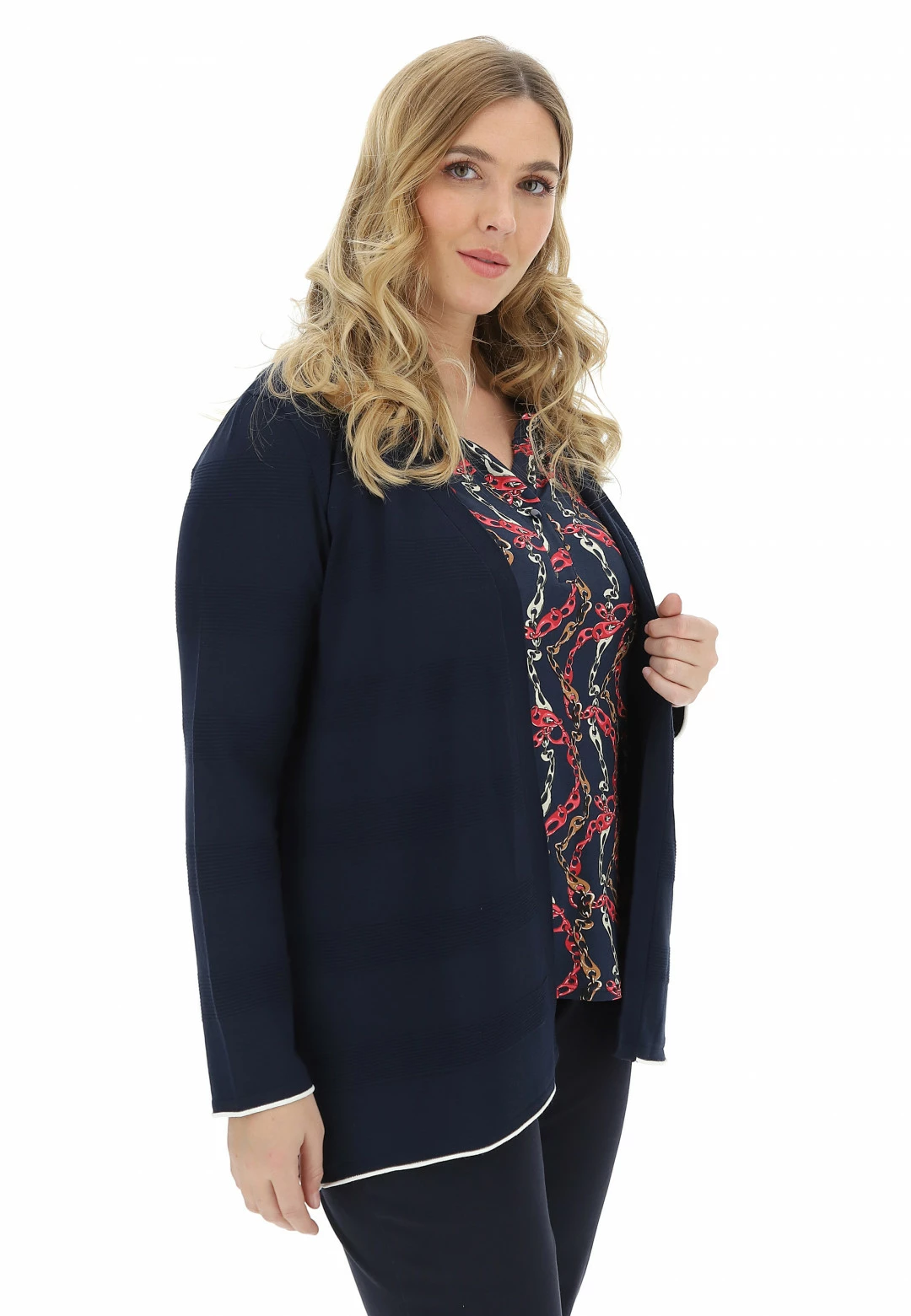 BE BLUE ENEMY Cardigan Aperto Blue Enemy Art.9360 Con Riga - immagine 13