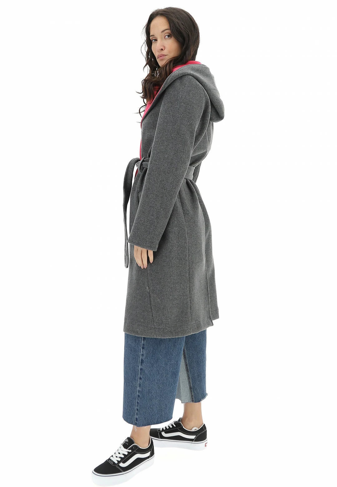 Cappottino Chiusura Accappatoio Con Cappuccio E Cintura Age Donna