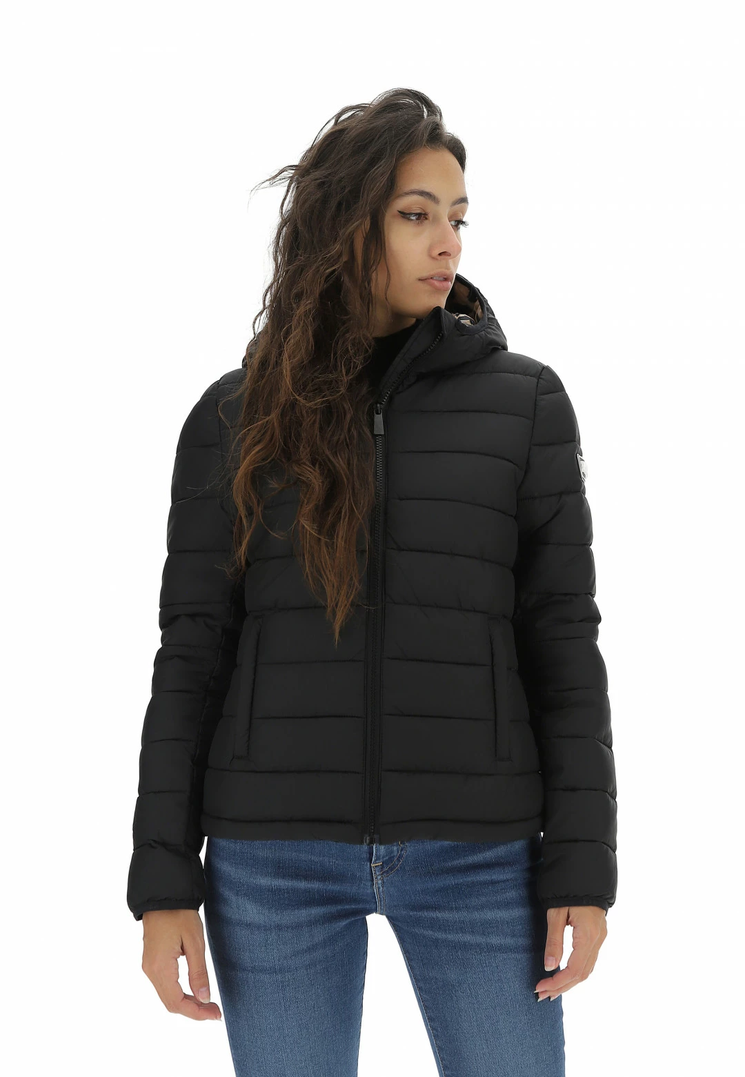 Piumino Pyrex 43457 Con Interno Maculato E Logo Stampato E Dettaglio In Rilievo Sulla Manica