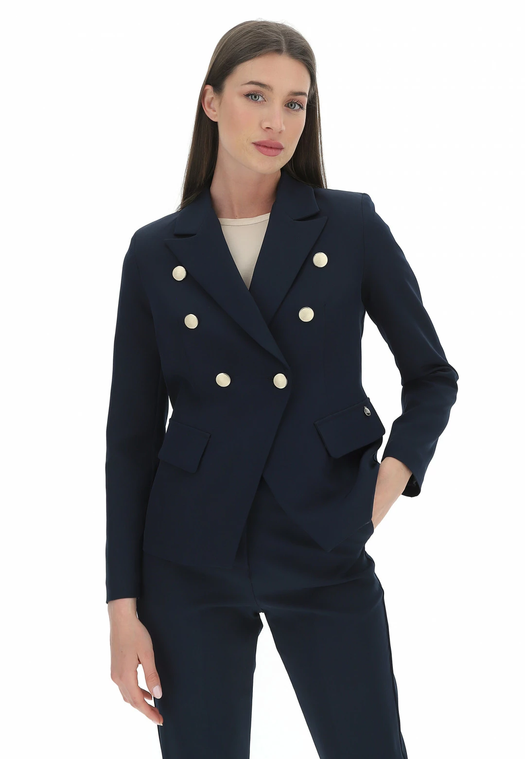 EKS Giacca Elegante A Doppiopetto èks Con Bottoni A Contrasto