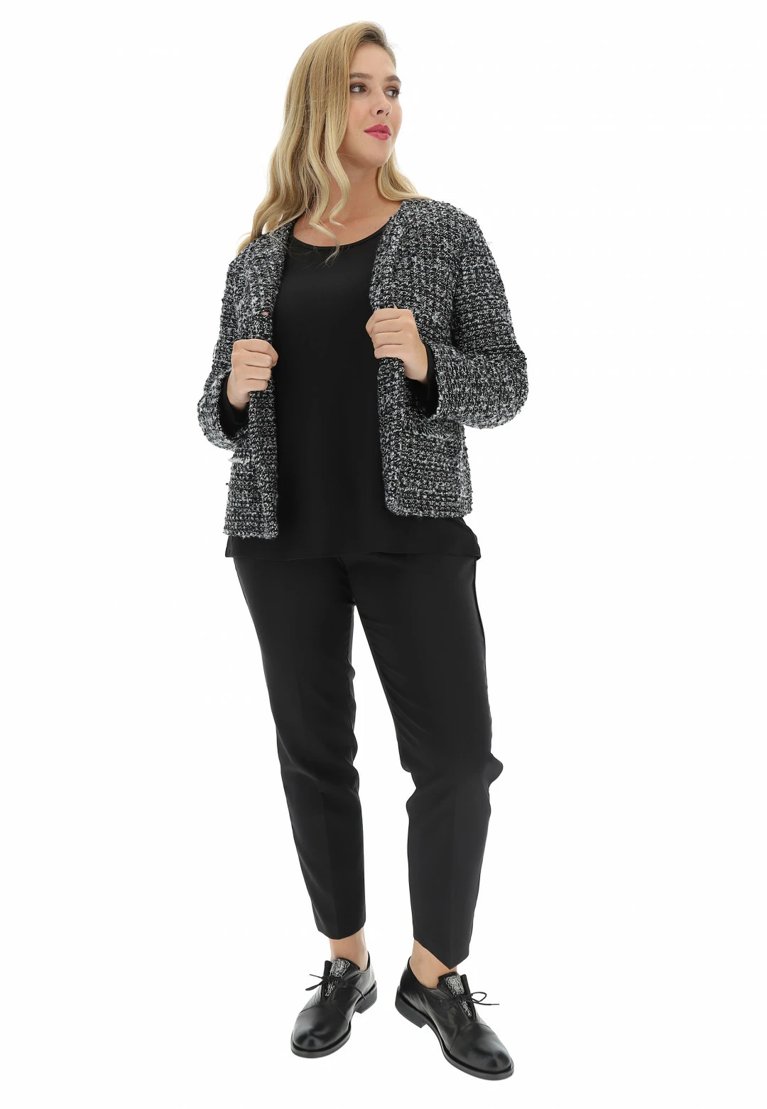 FOLLIA Giacca Boucle Sfrangiata In Lurex Vivace Gl1336beneven - immagine 4