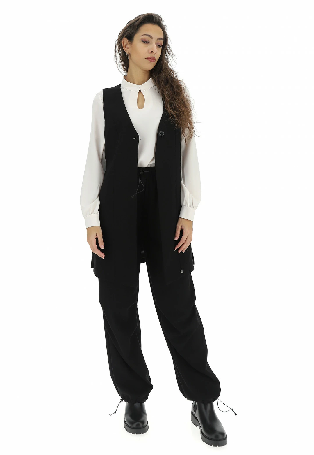 EKS Gilet Lungo Un Bottone èks Donna - immagine 4