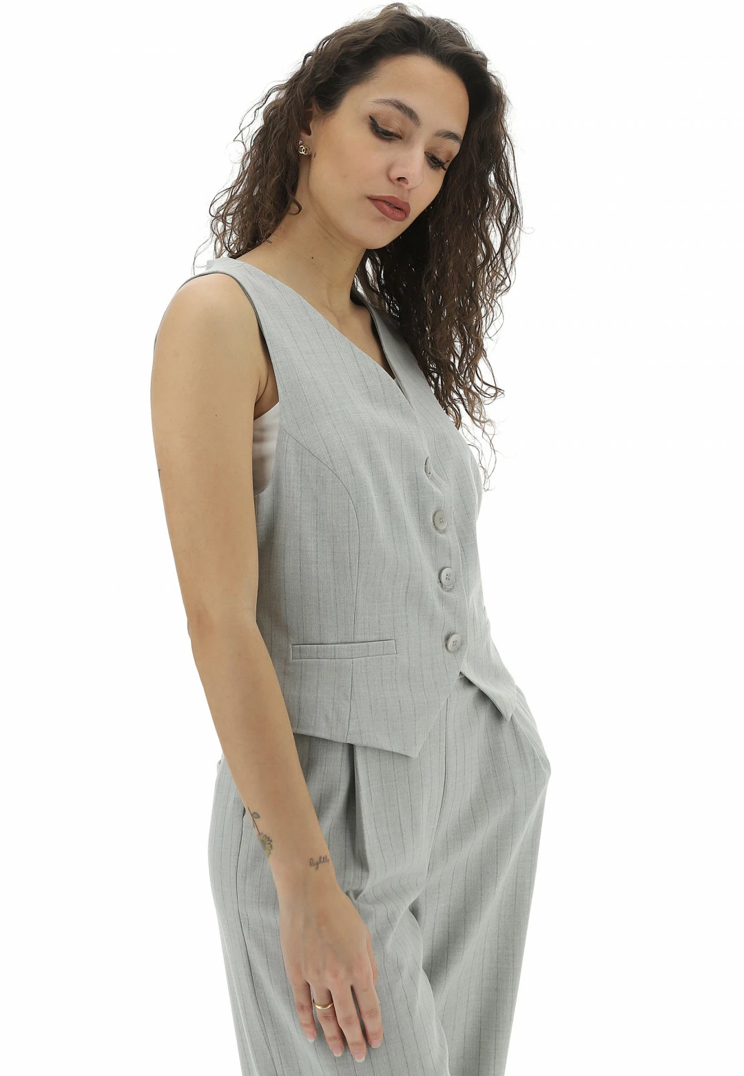 EKS Gilet A Righe Filo Lurex èks Donna - immagine 2