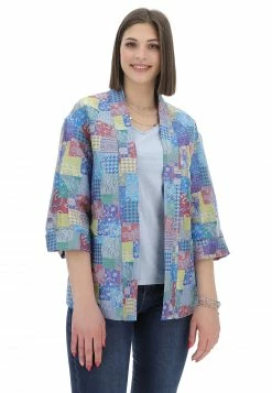 M&L MAIN & LAND Giacca Aperta Multicolor Con Manica Scesa Main&land