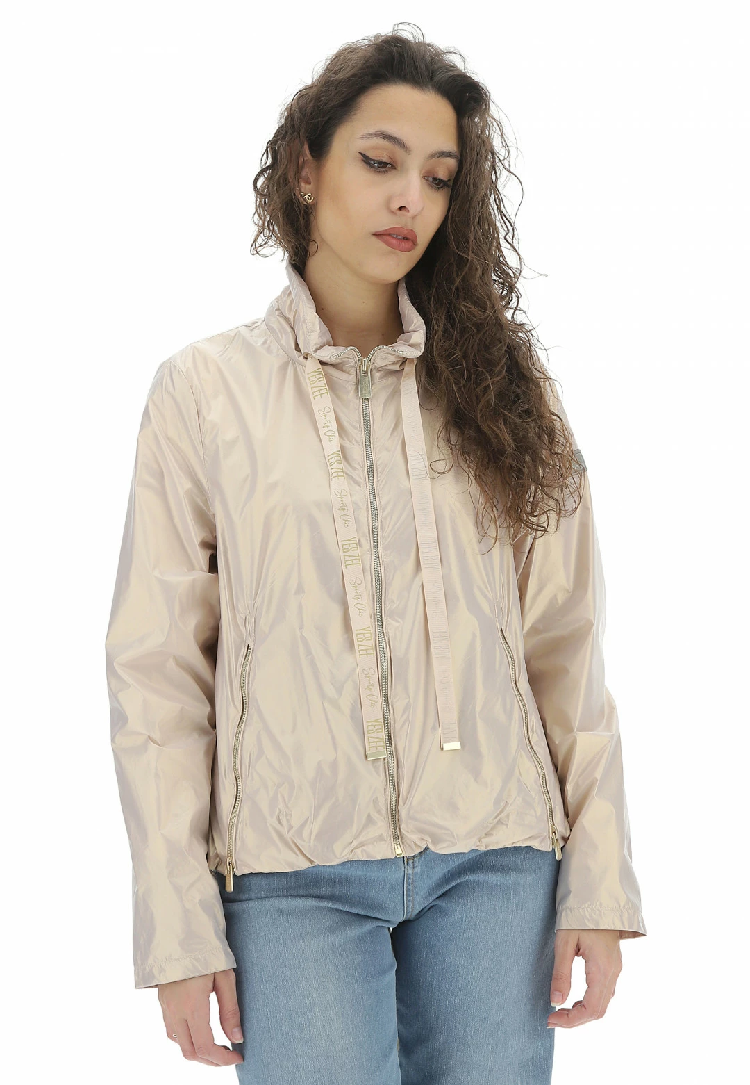 YES.ZEE Giubbino Yes Zee Donna In Nylon Lucido Effetto Perlato Con Zip - immagine 8