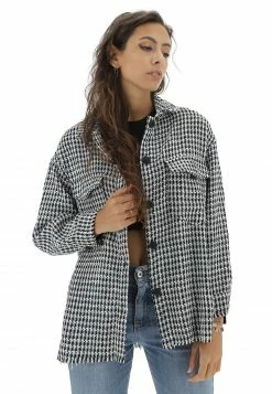 MyHailys Camicia Hailys Donna Pied De Poule Con Fondo Sfrangiato