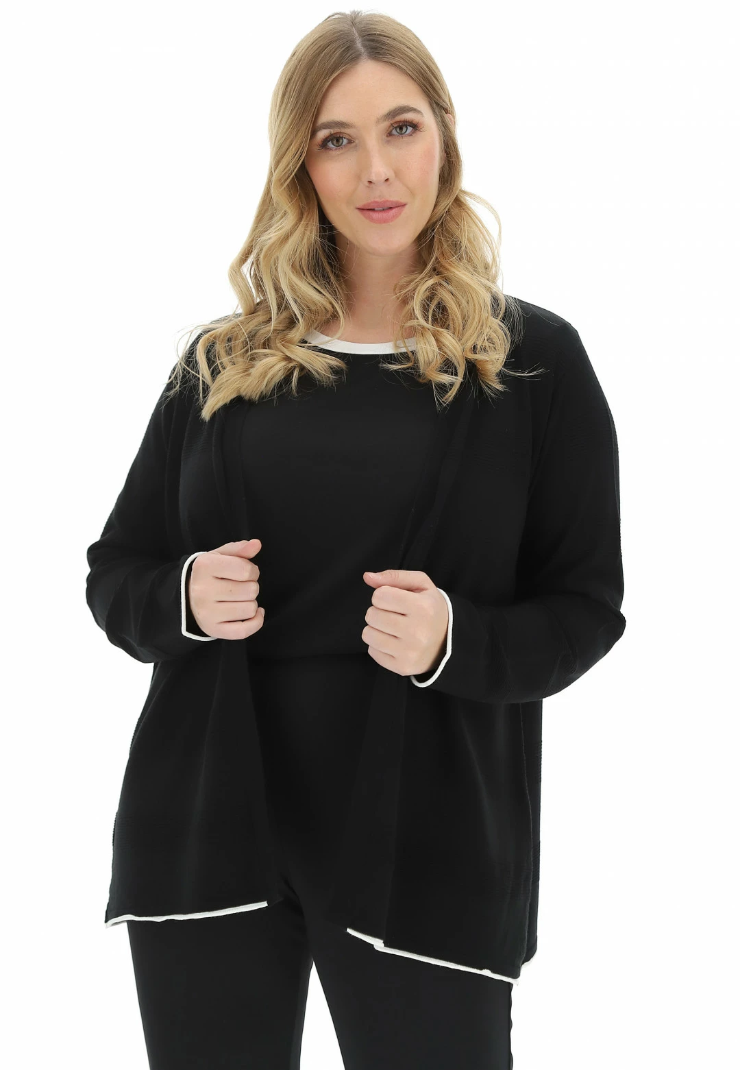 BE BLUE ENEMY Cardigan Aperto Blue Enemy Art.9360 Con Riga - immagine 2