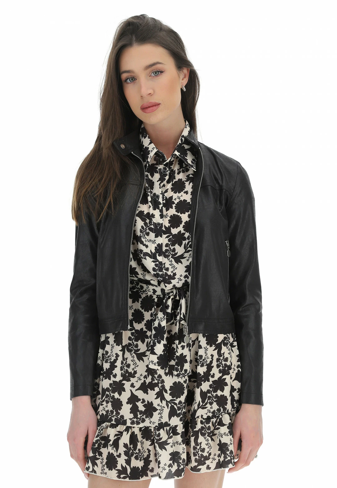 EKS Giubbino Similpelle Effetto Used èks Donna