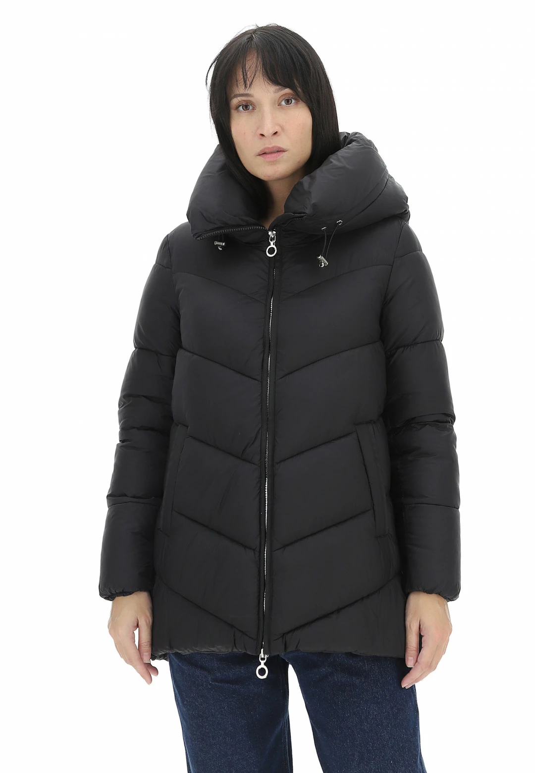 Giubbino Svasato Rihunik Mod. Lovisa Con Aperture Laterali E Collo Imbottito