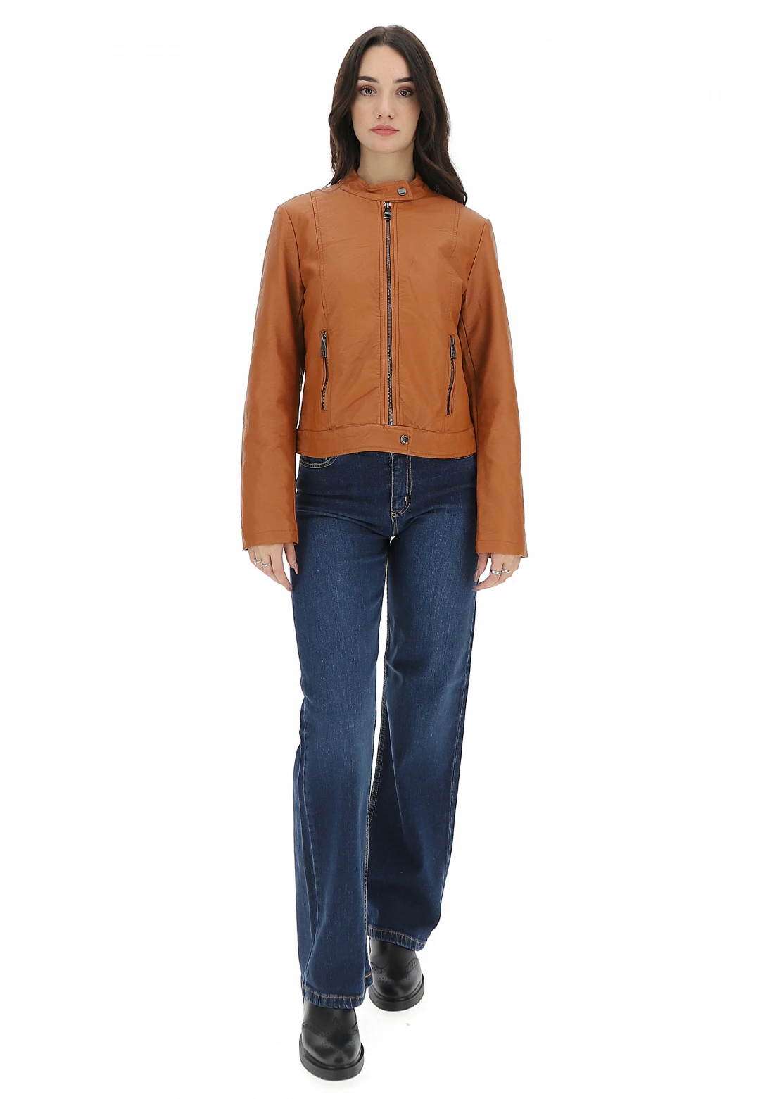 Gaudi Giubbino Foderato Gaudì In Similpelle Con Colletto A Fascia E Dettagli Cuciture E Zip Sulle Maniche - immagine 13