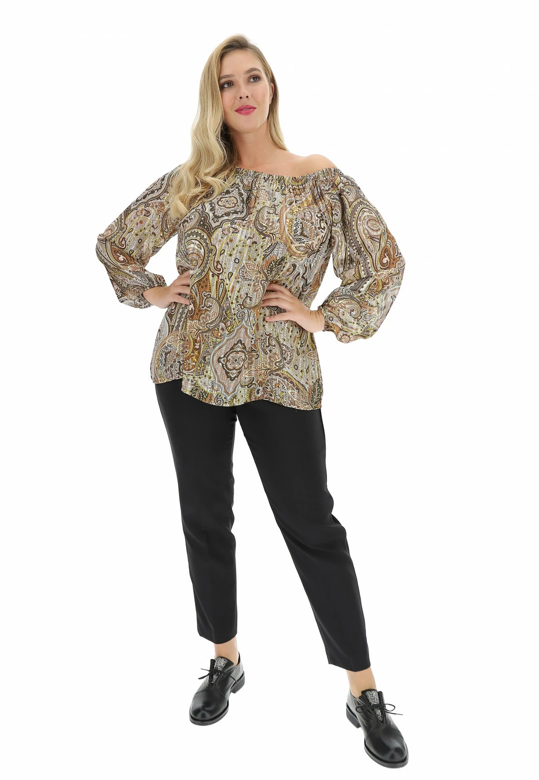 Camicetta Manica Lunga Lara Prince Cas9738 Con Fantasia Cachemire - immagine 9