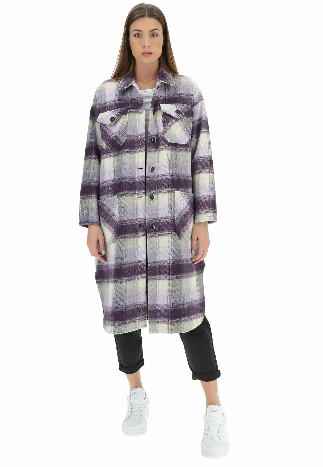 Giacca Lunga Quadrettata Eks