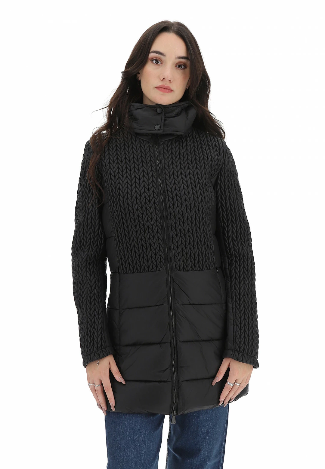 In My Hood Giubbino Lungo Con Lavorazione A Treccia Inmyhood Hw22wjk14