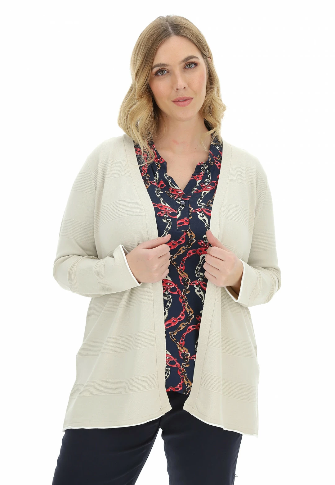 BE BLUE ENEMY Cardigan Aperto Blue Enemy Art.9360 Con Riga - immagine 7