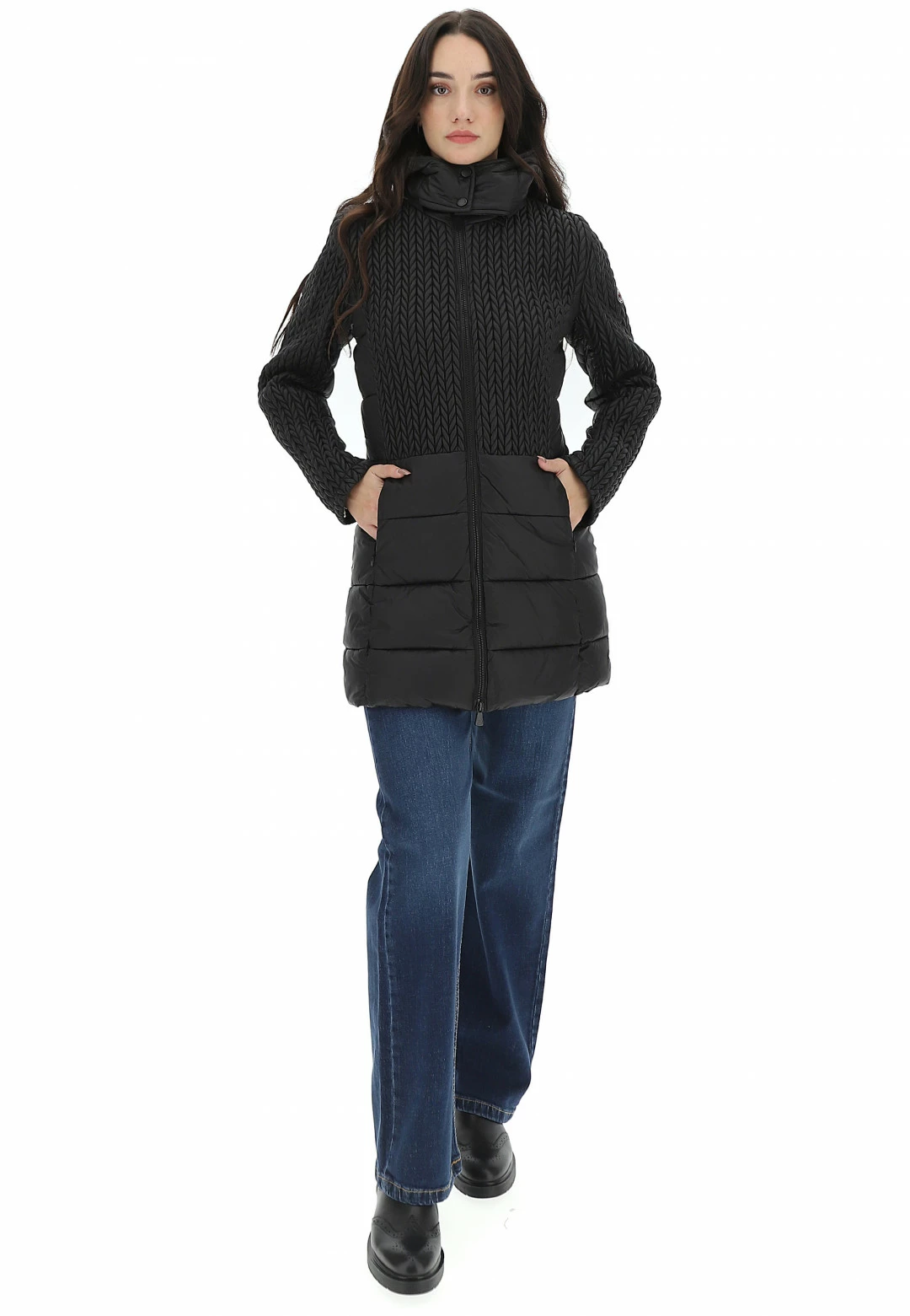 In My Hood Giubbino Lungo Con Lavorazione A Treccia Inmyhood Hw22wjk14 - immagine 7