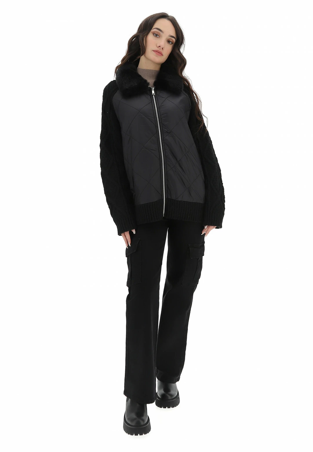 Bomber Con Maniche Lavorate Susy Mix - immagine 4