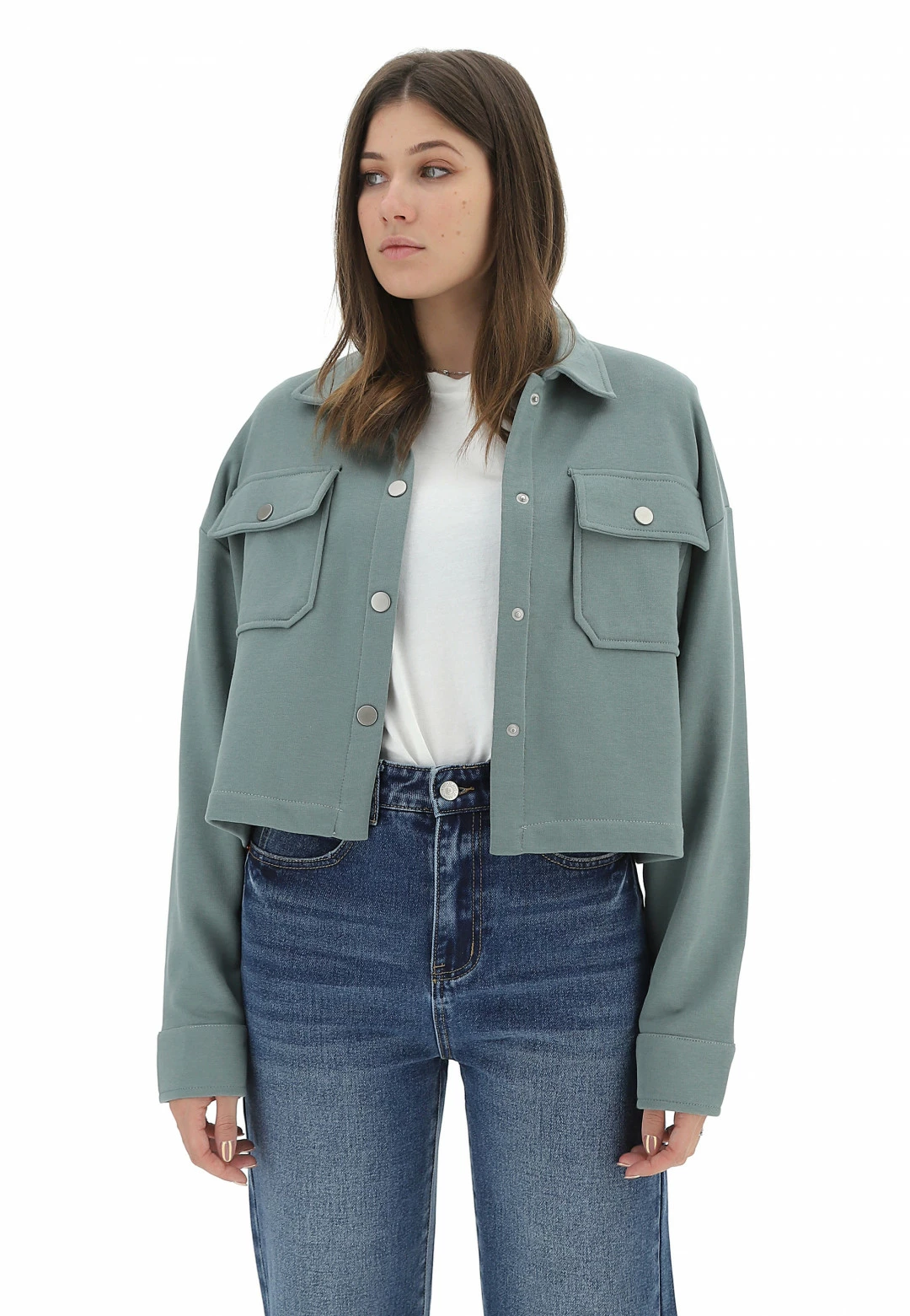 Giacca In Felpa Garzata Crop Joggy Donna