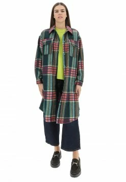 Giacca Lunga Quadri Effetto Lana Cotta Dixie