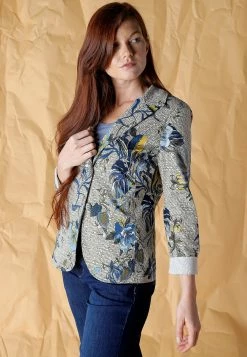 Giacca In Cotone Stampa Fiori Meteore