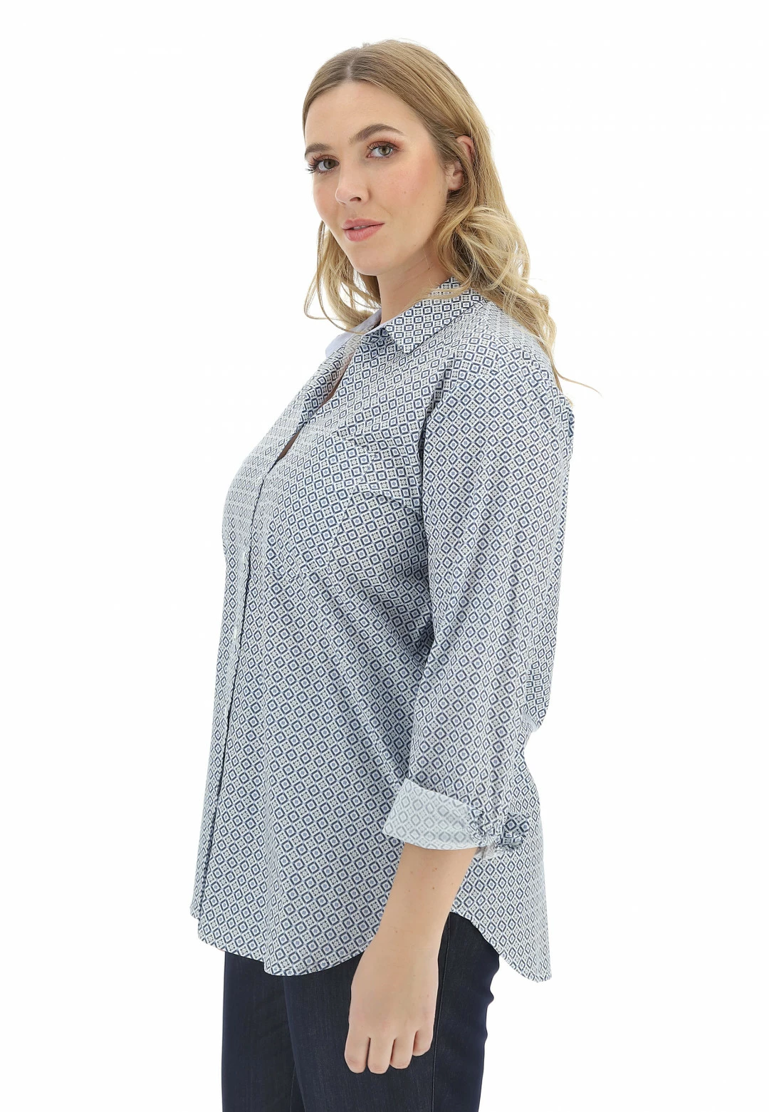 Camicia Manica Lunga Etichetta Fantasia Rombo - immagine 2