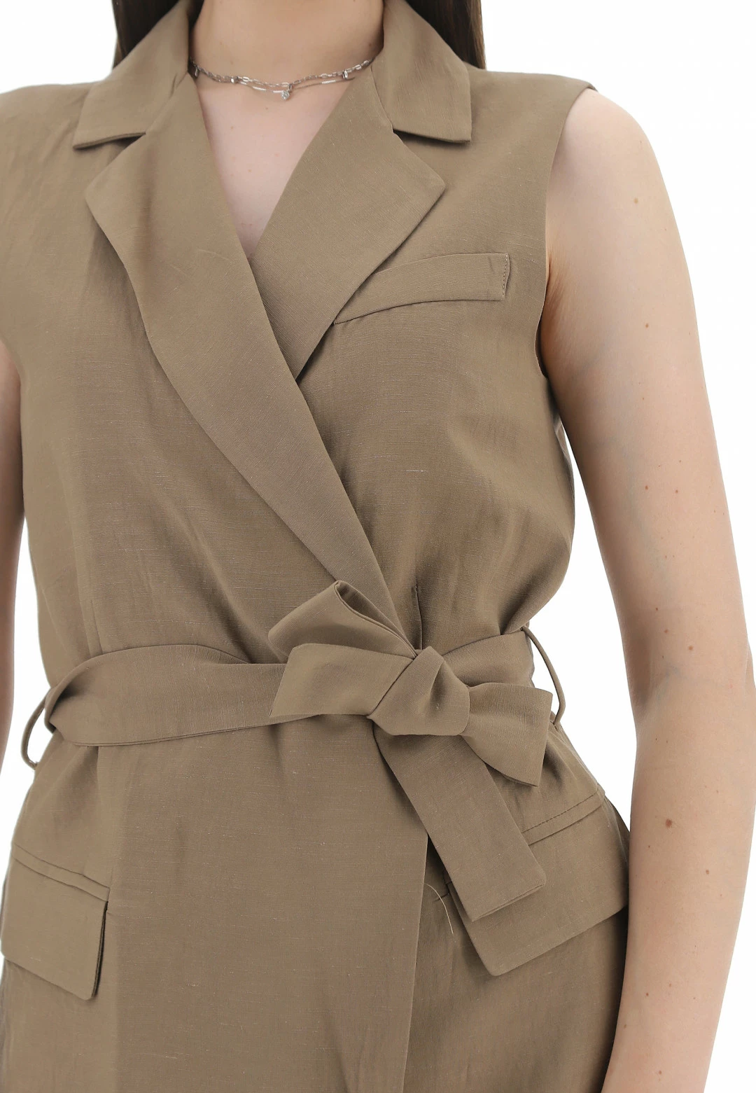 Gilet Misto Viscosa E Lino Dixie Donna - immagine 5