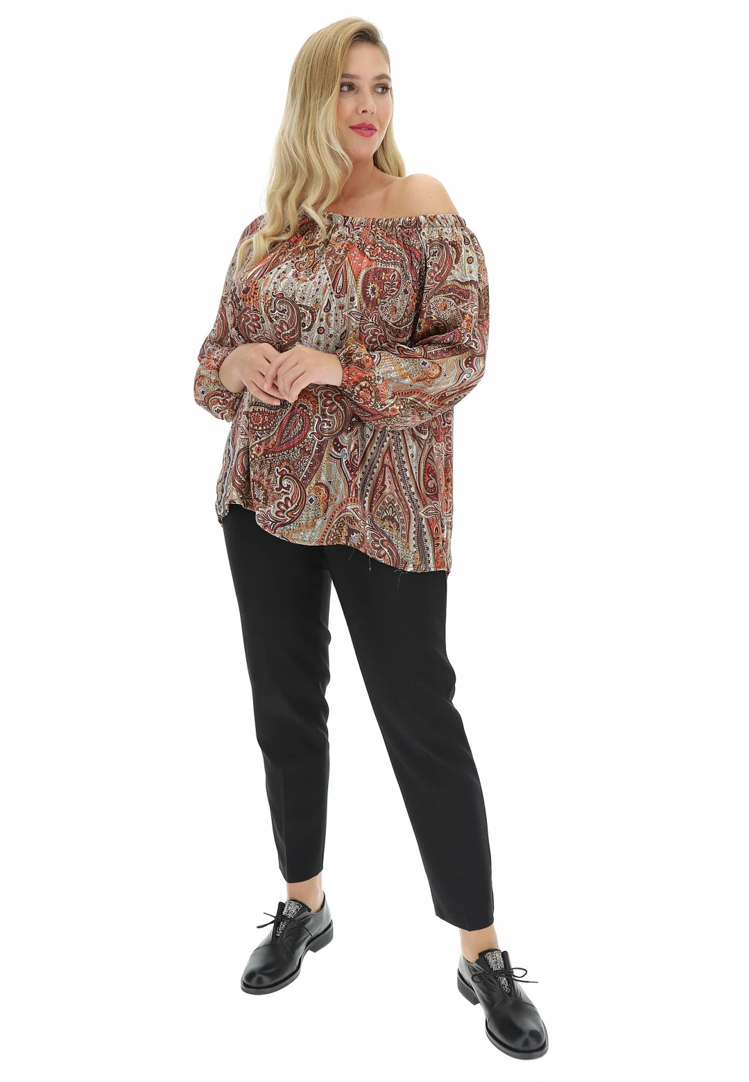 Camicetta Manica Lunga Lara Prince Cas9738 Con Fantasia Cachemire - immagine 4