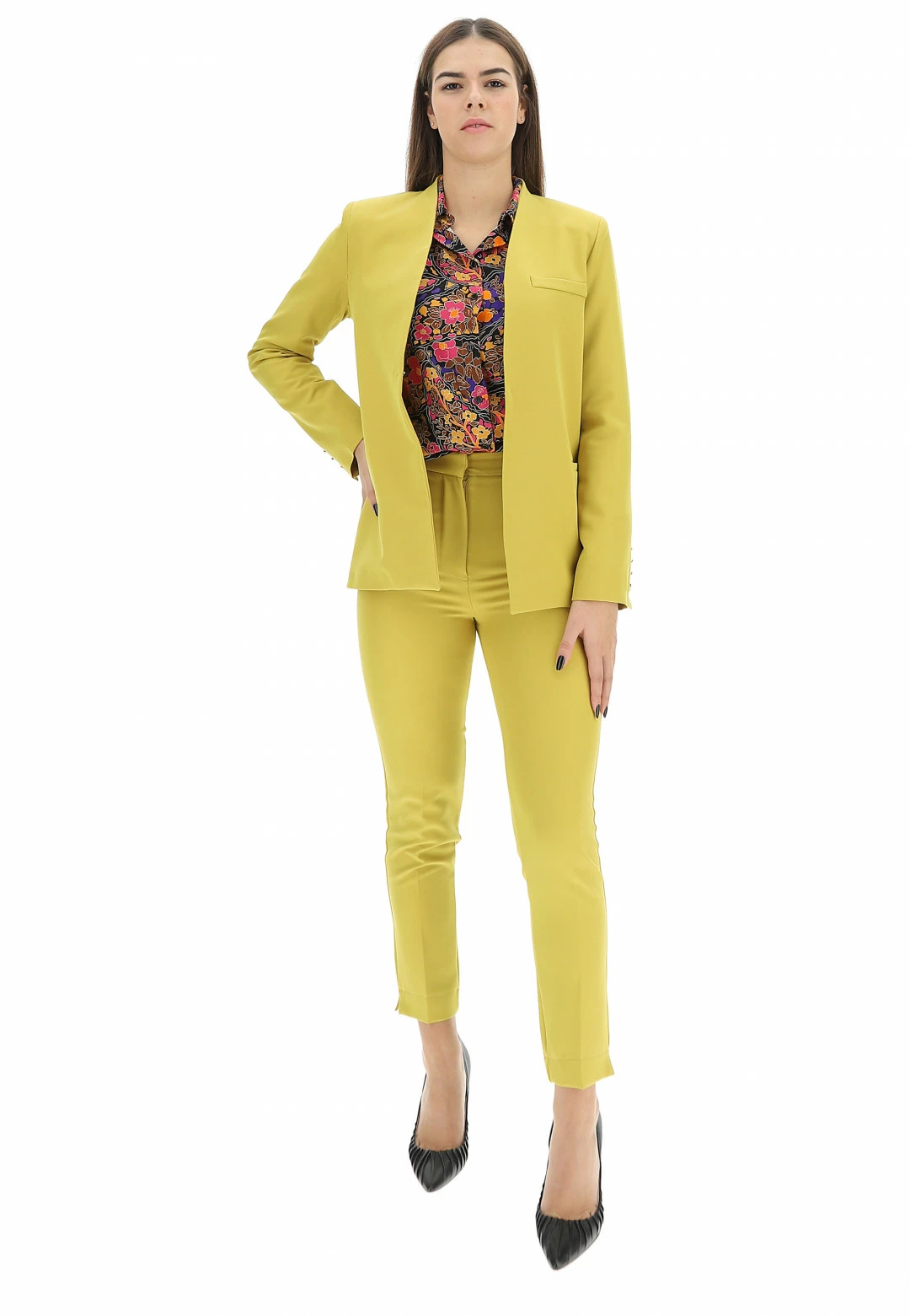 Giacca Aperta Con Gancetto E Spalline Eks Tinta Unita - immagine 10