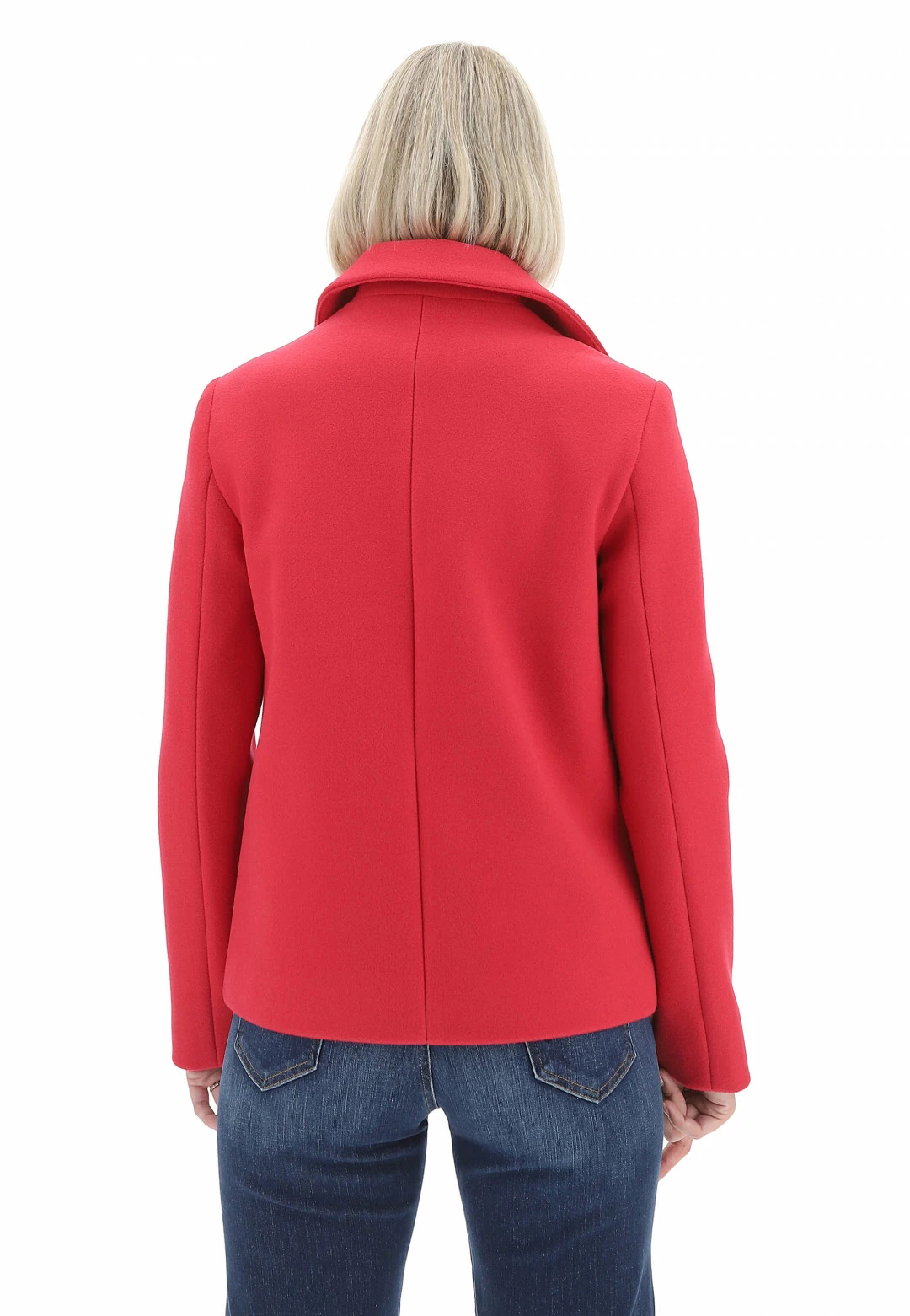 Cappottino Doppio Petto Foderato Eks Corto In Tinta Unita Con Tasche A Filo - immagine 21