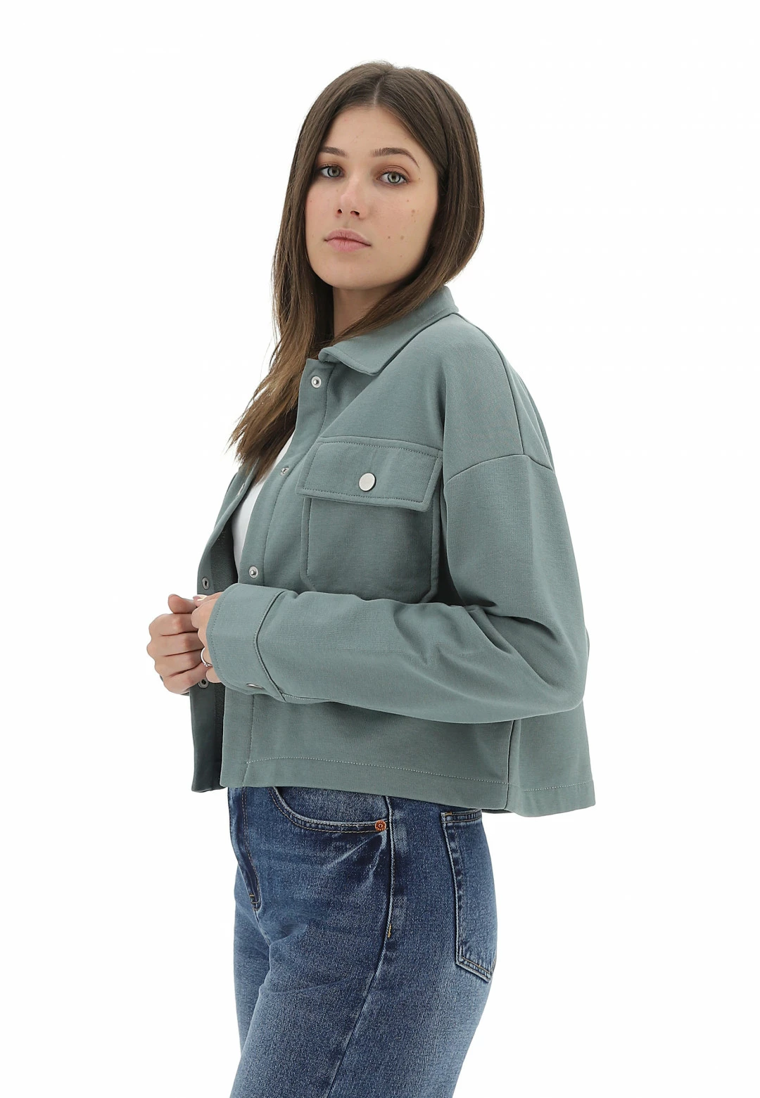 Giacca In Felpa Garzata Crop Joggy Donna - immagine 2