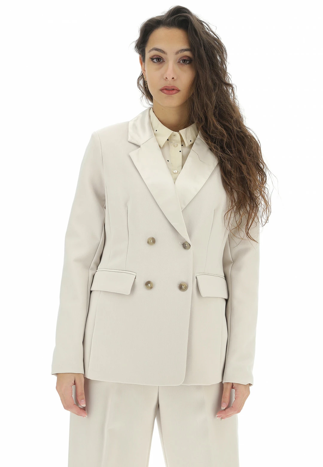 Giacca Doppiopetto Vero Moda Con Dettagli In Raso