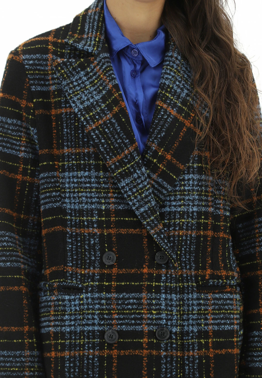 PINK PEPPER Cappottino Doppiopetto Quadri Visii - immagine 4