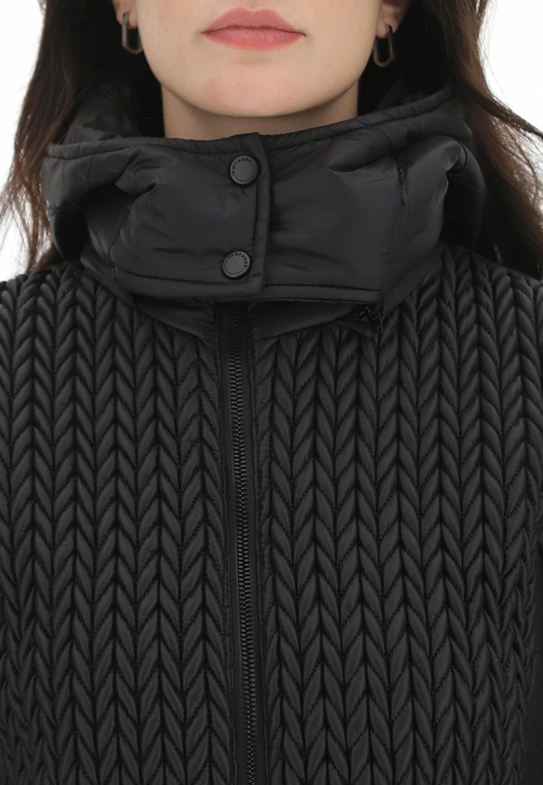 In My Hood Giubbino Lungo Con Lavorazione A Treccia Inmyhood Hw22wjk14 - immagine 4