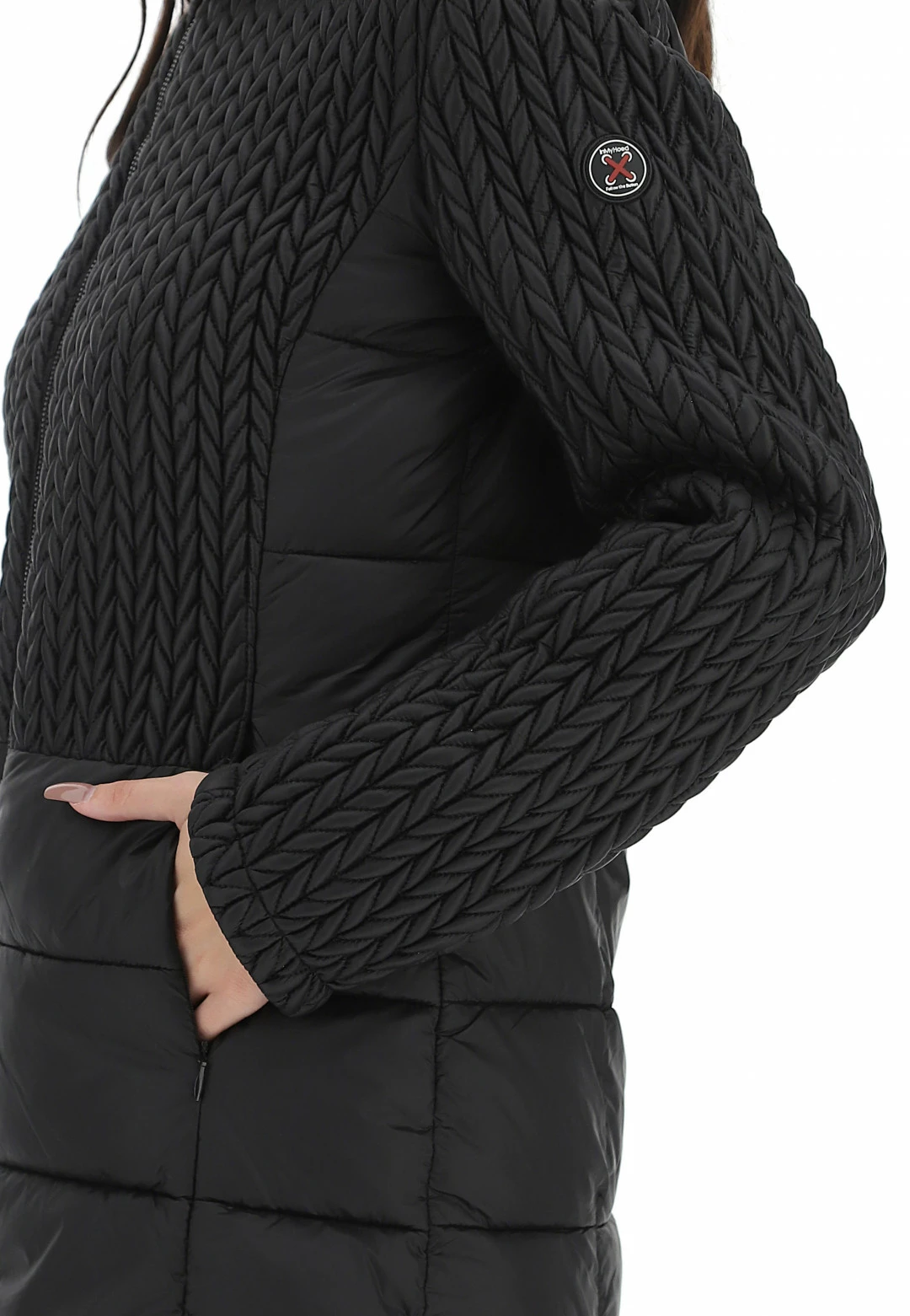 In My Hood Giubbino Lungo Con Lavorazione A Treccia Inmyhood Hw22wjk14 - immagine 5