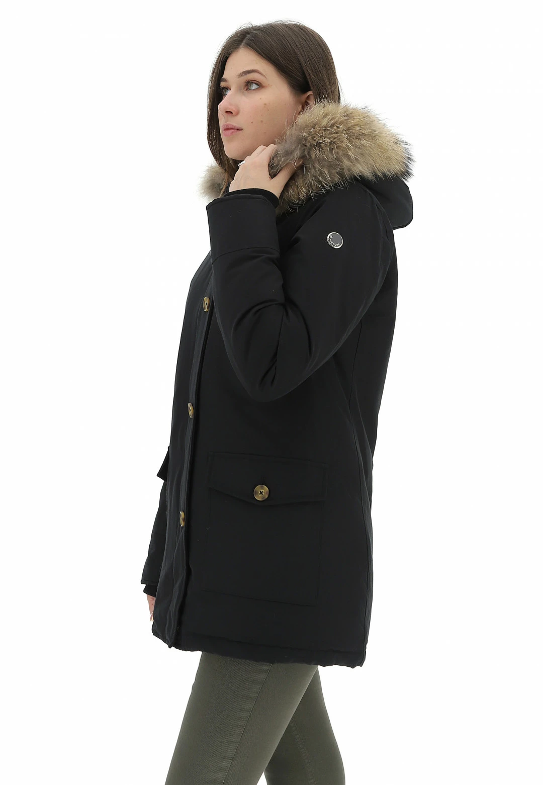 Parka Mixture G624 Con Cappuccio E Pelliccia Murmasky Removibile E 4 Tasche - immagine 2