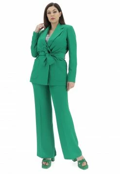 M&L MAIN & LAND Tailleur Main&land Con Giacca Doppio Petto E Cintura E Pantapalazzo Tinta Unita