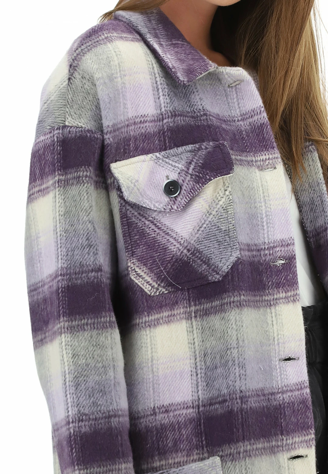 Giacca Lunga Quadrettata Eks - immagine 5