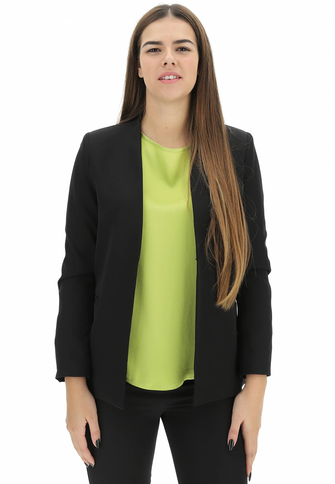 Giacca Aperta Con Gancetto E Spalline Eks Tinta Unita