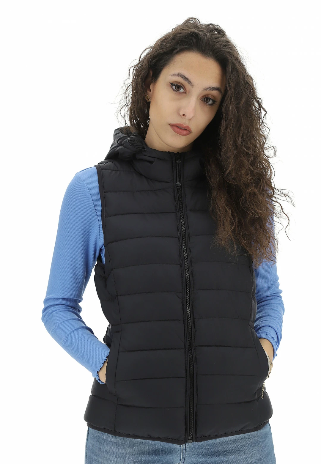 Gilet Imbottito Con Cappuccio Only Donna