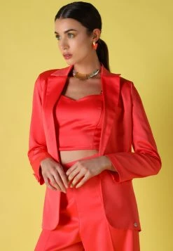 EKS Giacca Aperta Effetto Satin èks