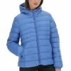 BRAVESOUL Giubotto 100 Grammi Corto Brave Soul Azzurro Con Cappuccio Donna