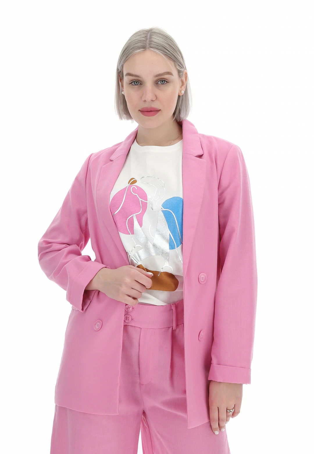 MyHailys Giacca Aperta Effetto Lino Hailys Donna - immagine 6