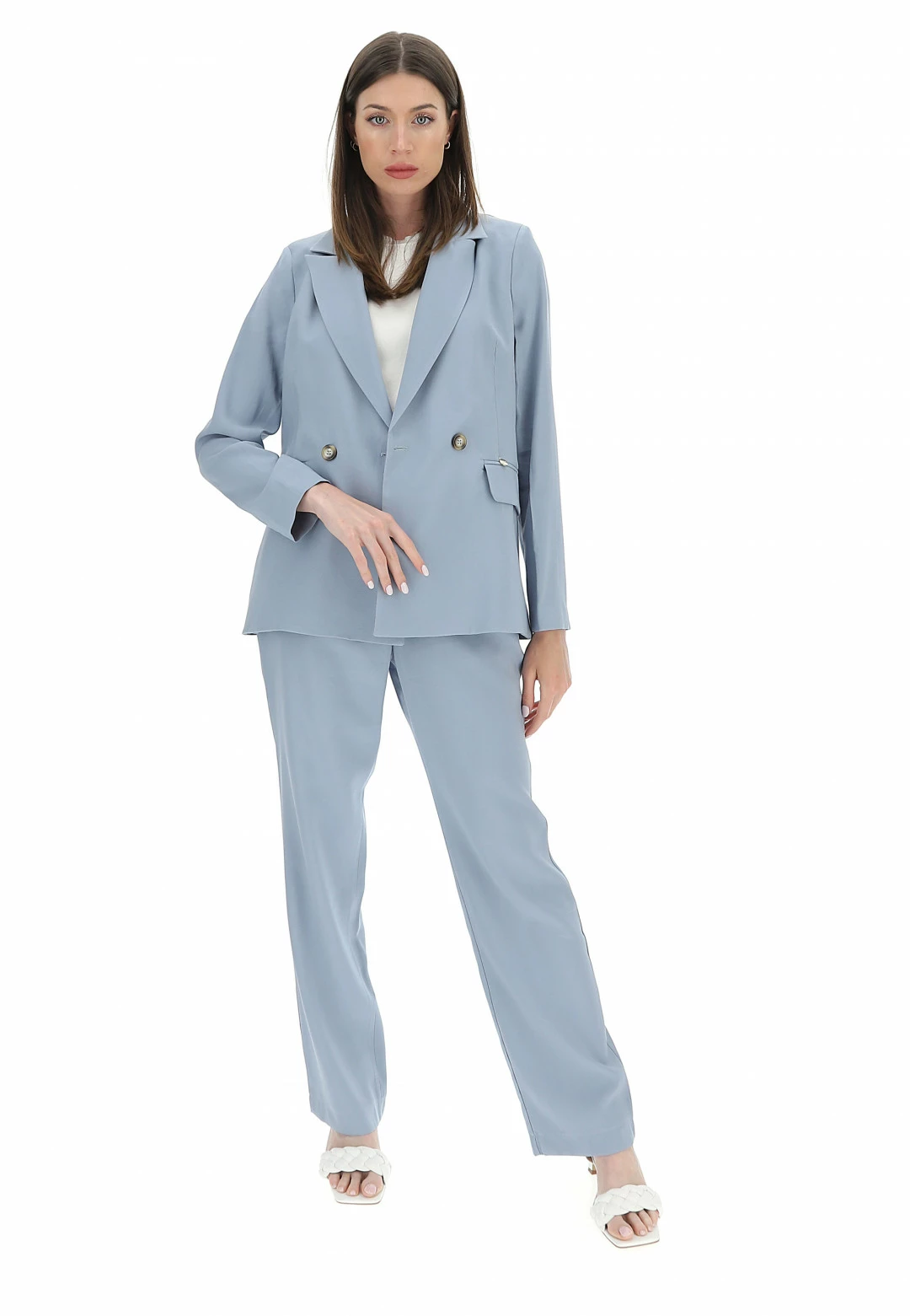 Giacca Doppiopetto In Viscosa Eks - immagine 10