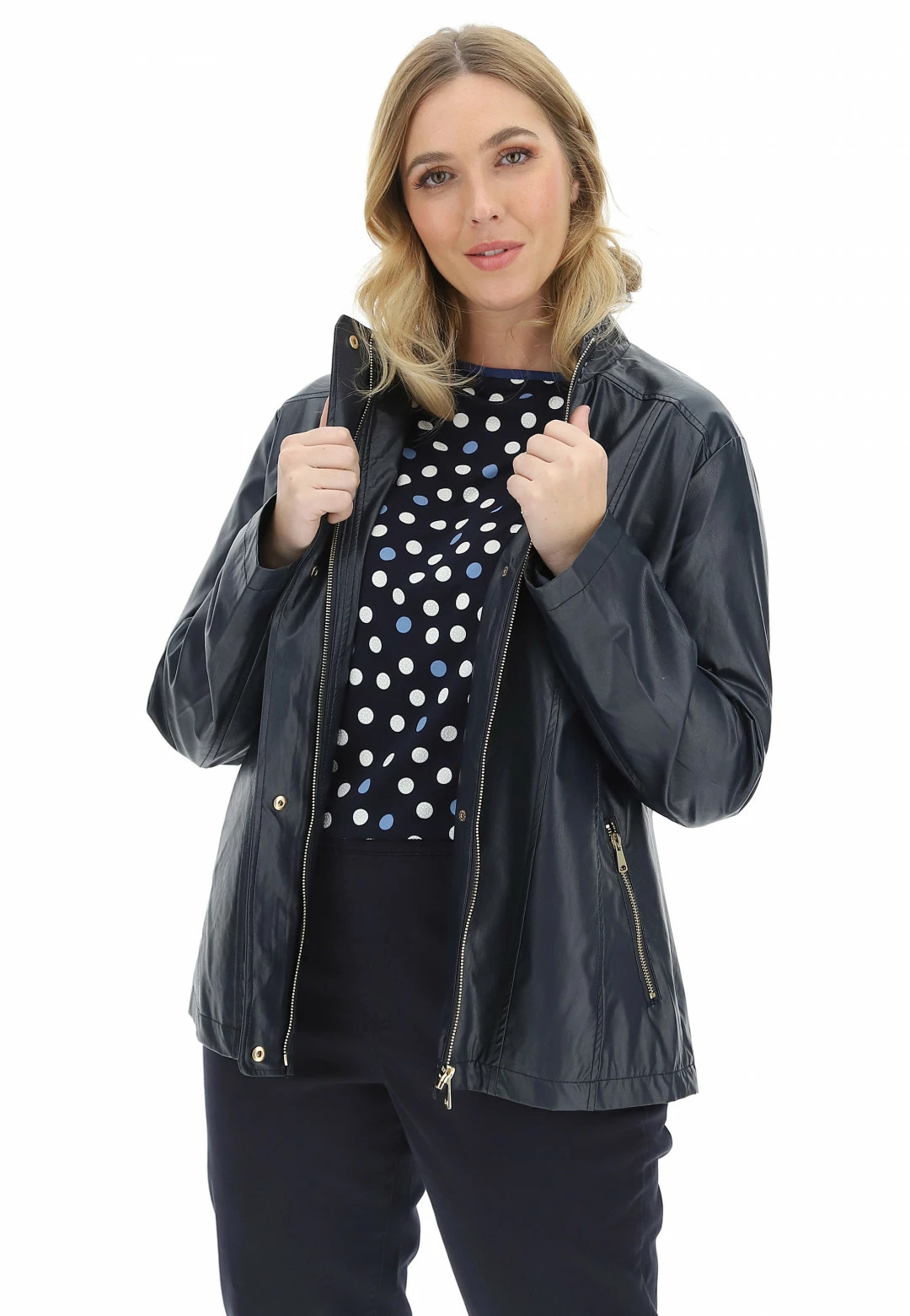 Giubbino Similpelle Chiara D'oro Con Tasca Zip - immagine 7