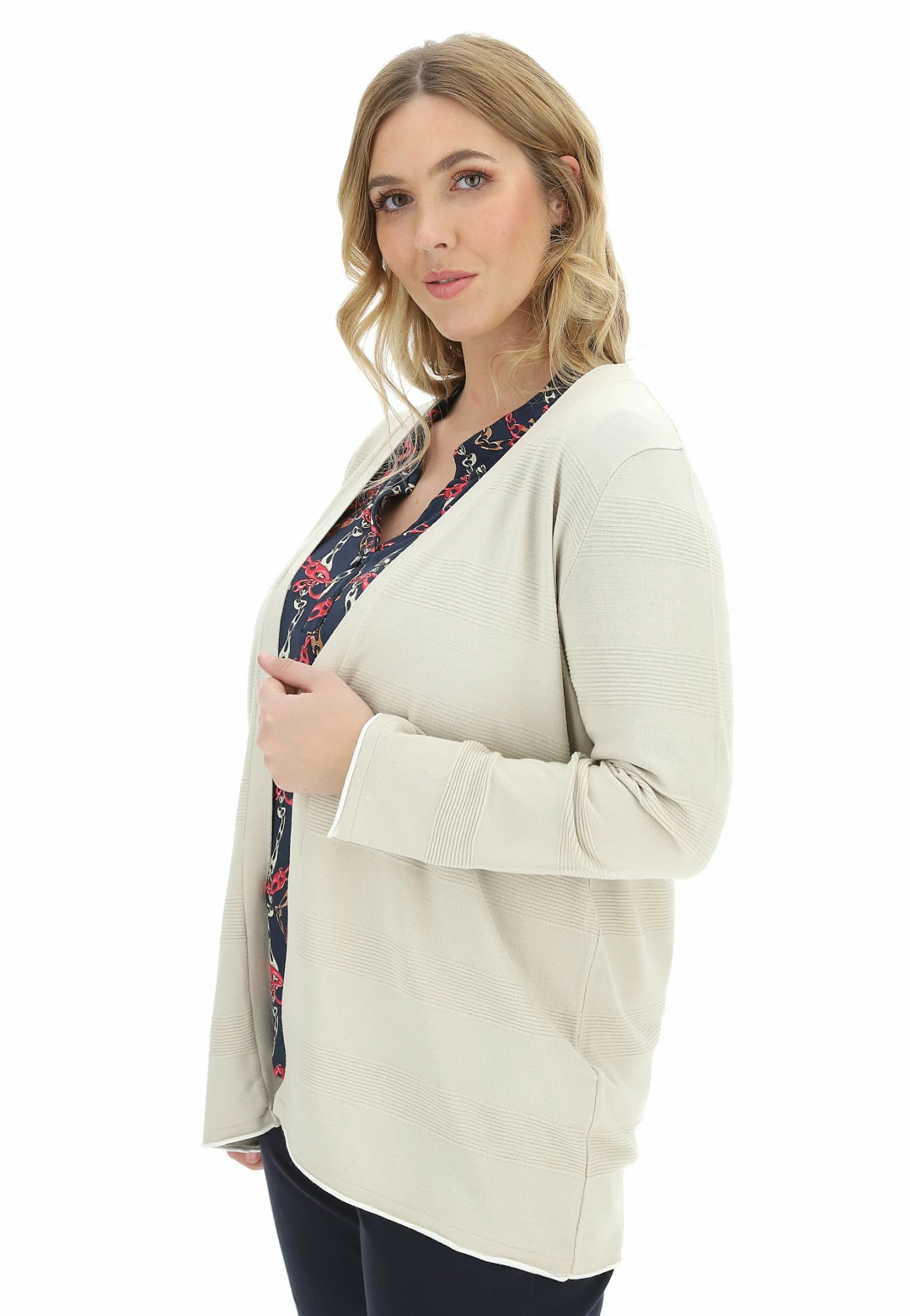 BE BLUE ENEMY Cardigan Aperto Blue Enemy Art.9360 Con Riga - immagine 6