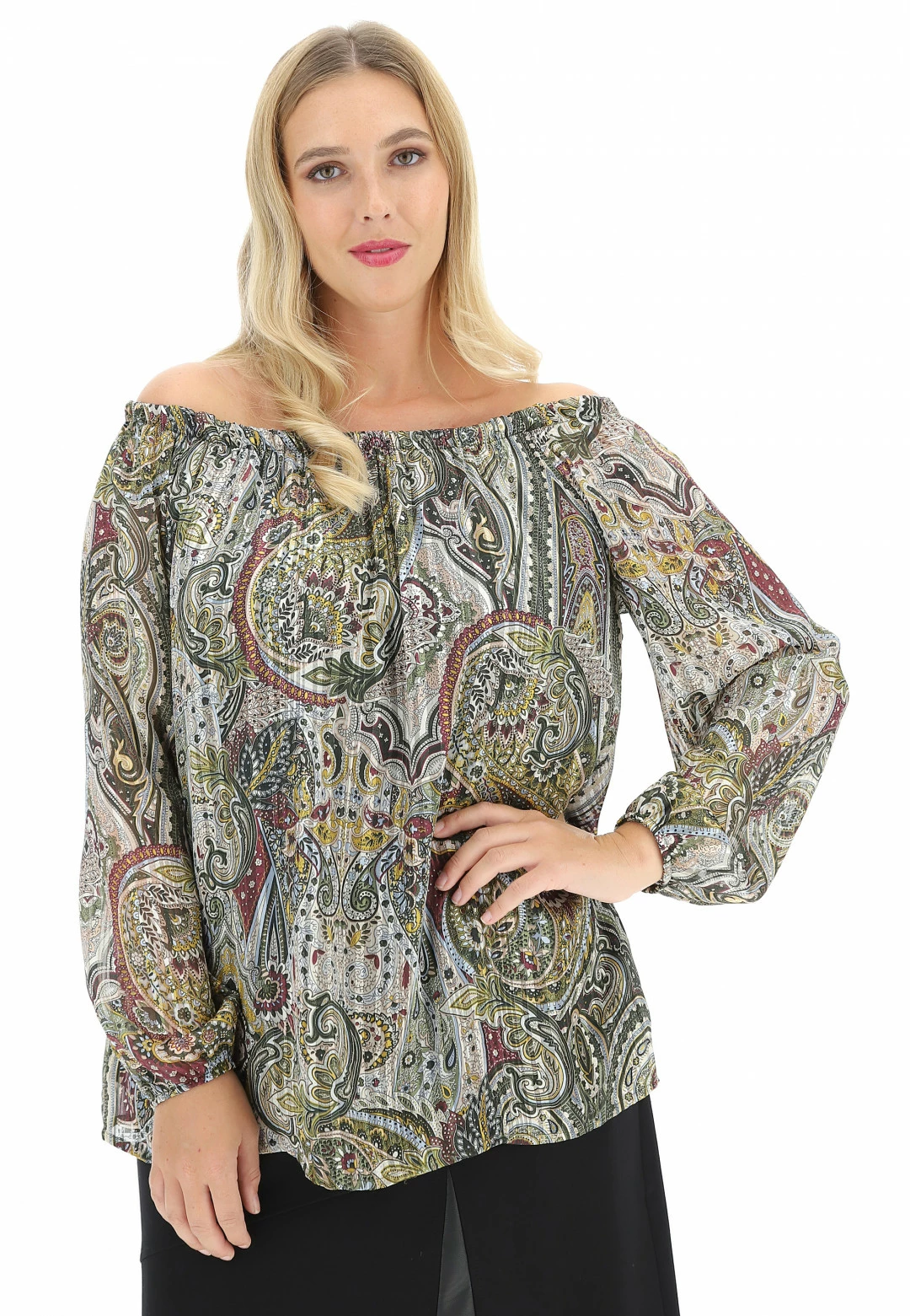 Camicetta Manica Lunga Lara Prince Cas9738 Con Fantasia Cachemire - immagine 12